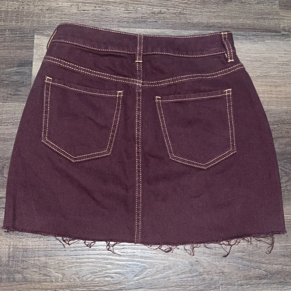 NWT PacSun Burgundy Denim Mini Skirt